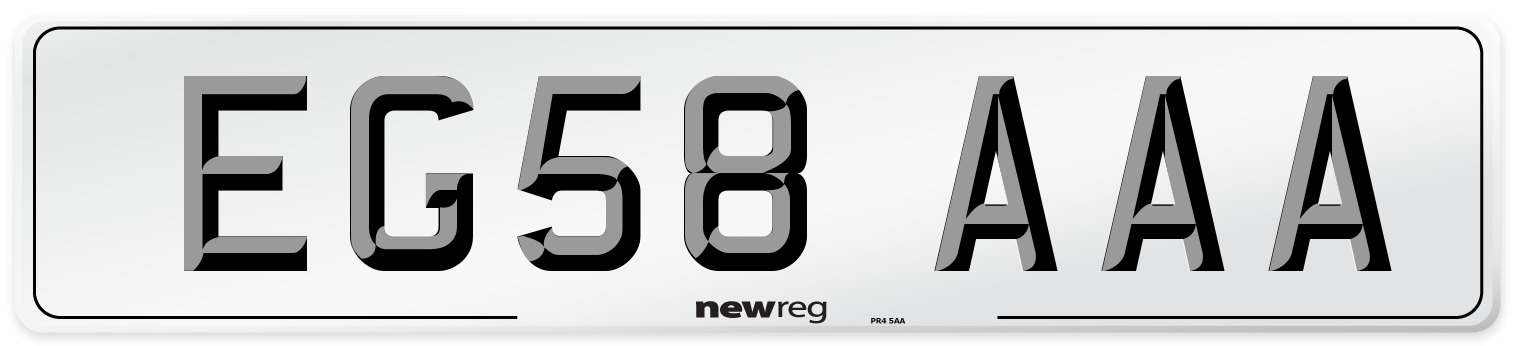 EG58 AAA Number Plate from New Reg